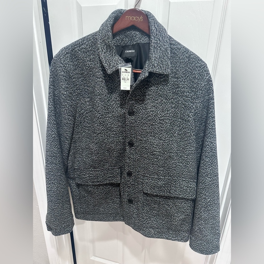 Express Black and Gray Men's Shirt Jacket